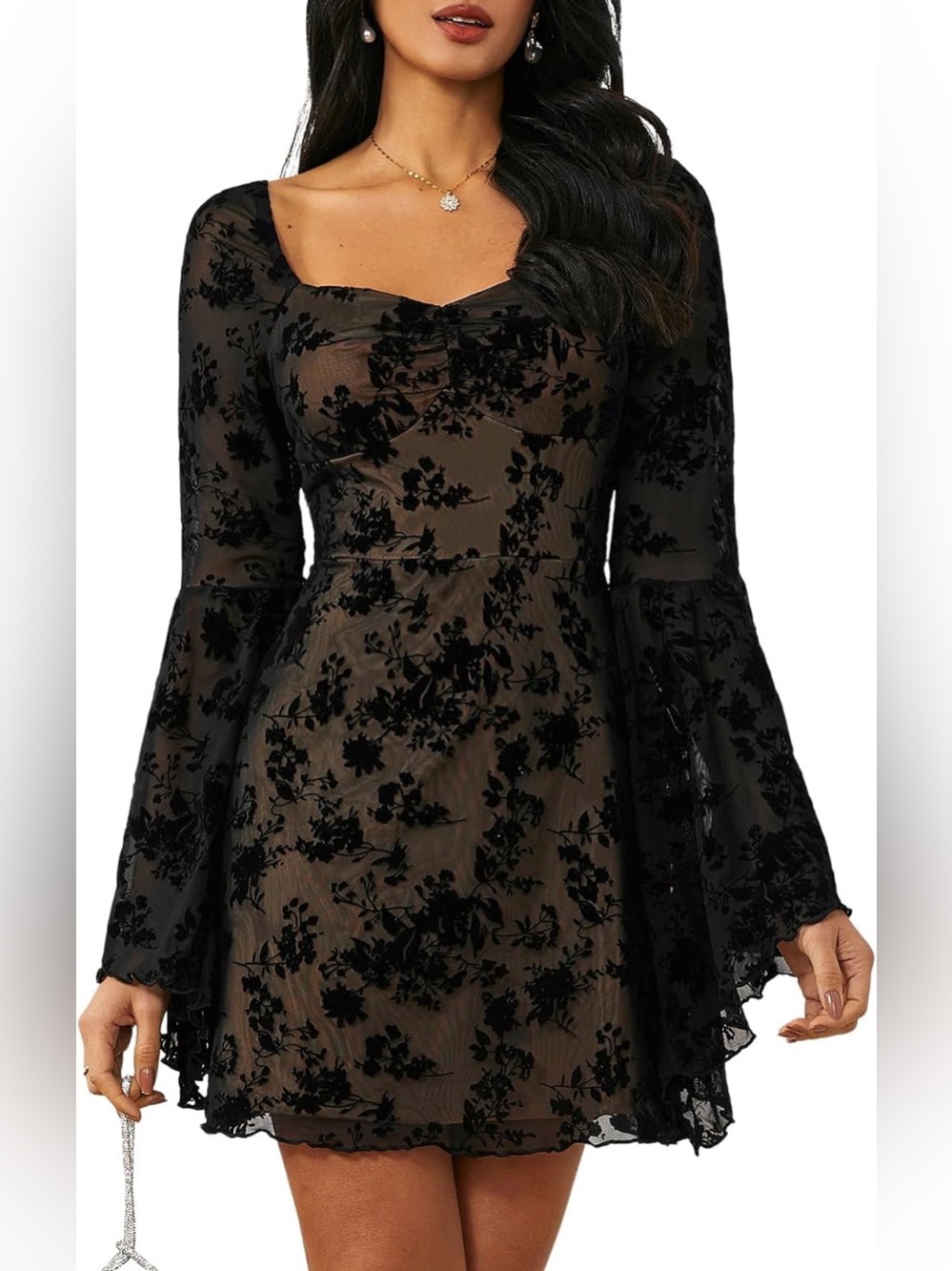 Black Lace Gothic Dress - XXL